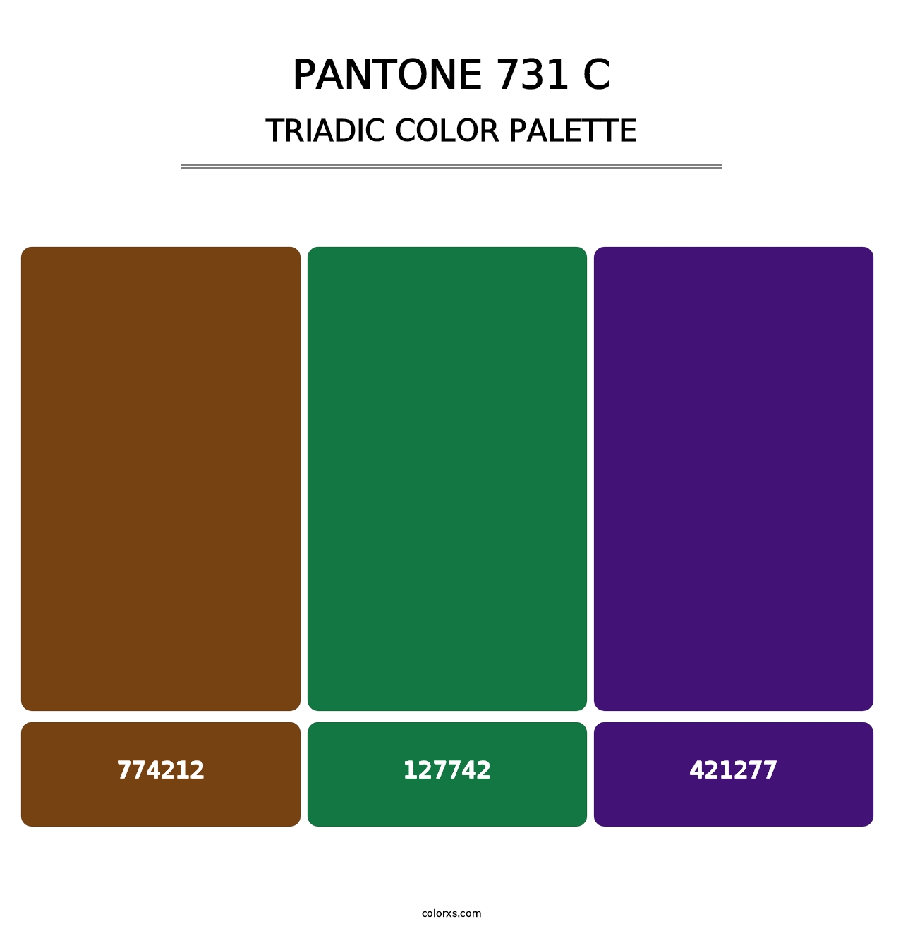 PANTONE 731 C - Triadic Color Palette