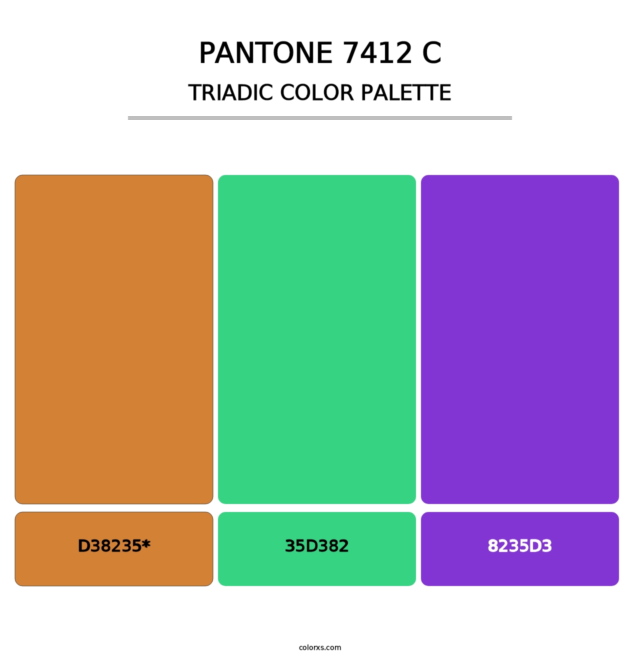 PANTONE 7412 C - Triadic Color Palette