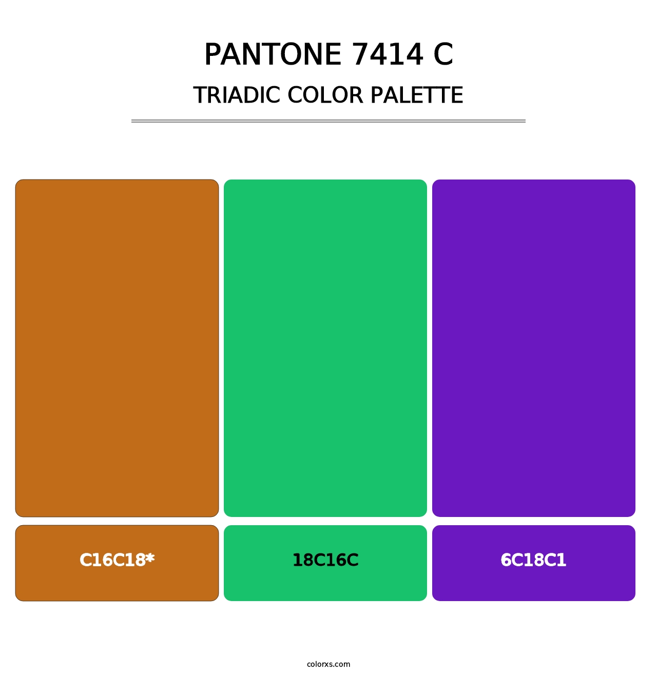 PANTONE 7414 C - Triadic Color Palette