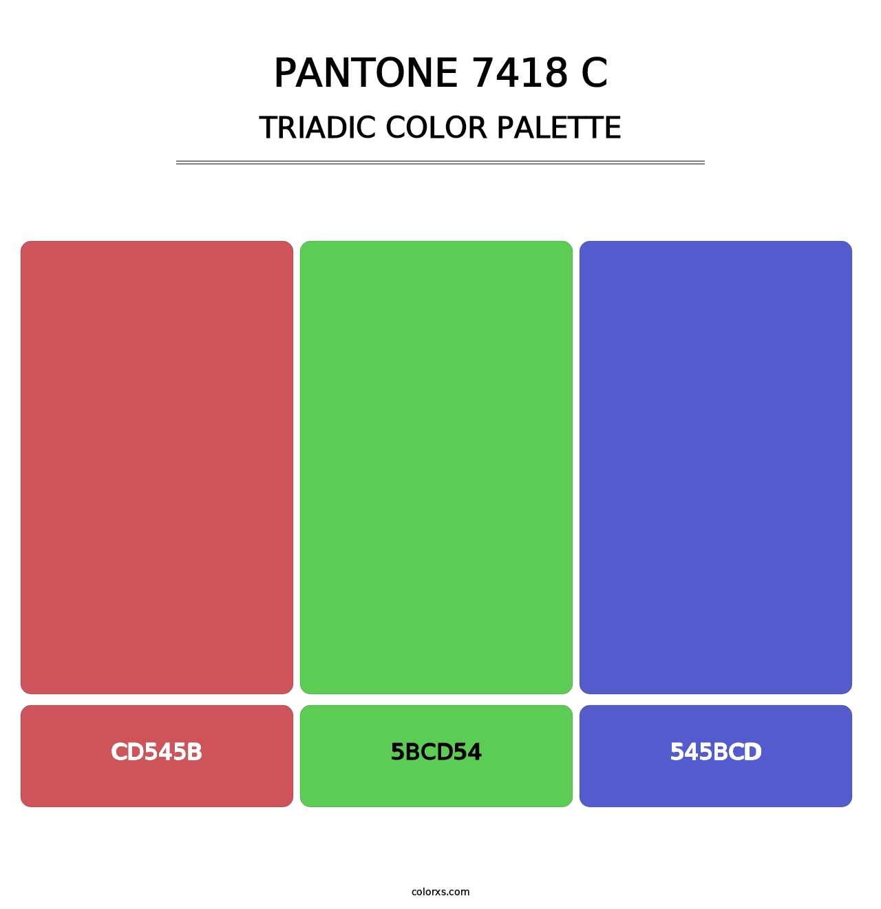 PANTONE 7418 C - Triadic Color Palette