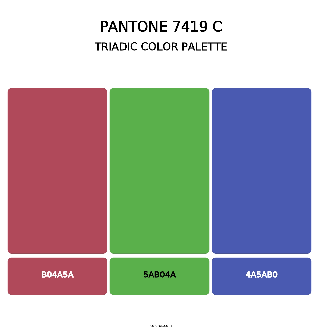 PANTONE 7419 C - Triadic Color Palette