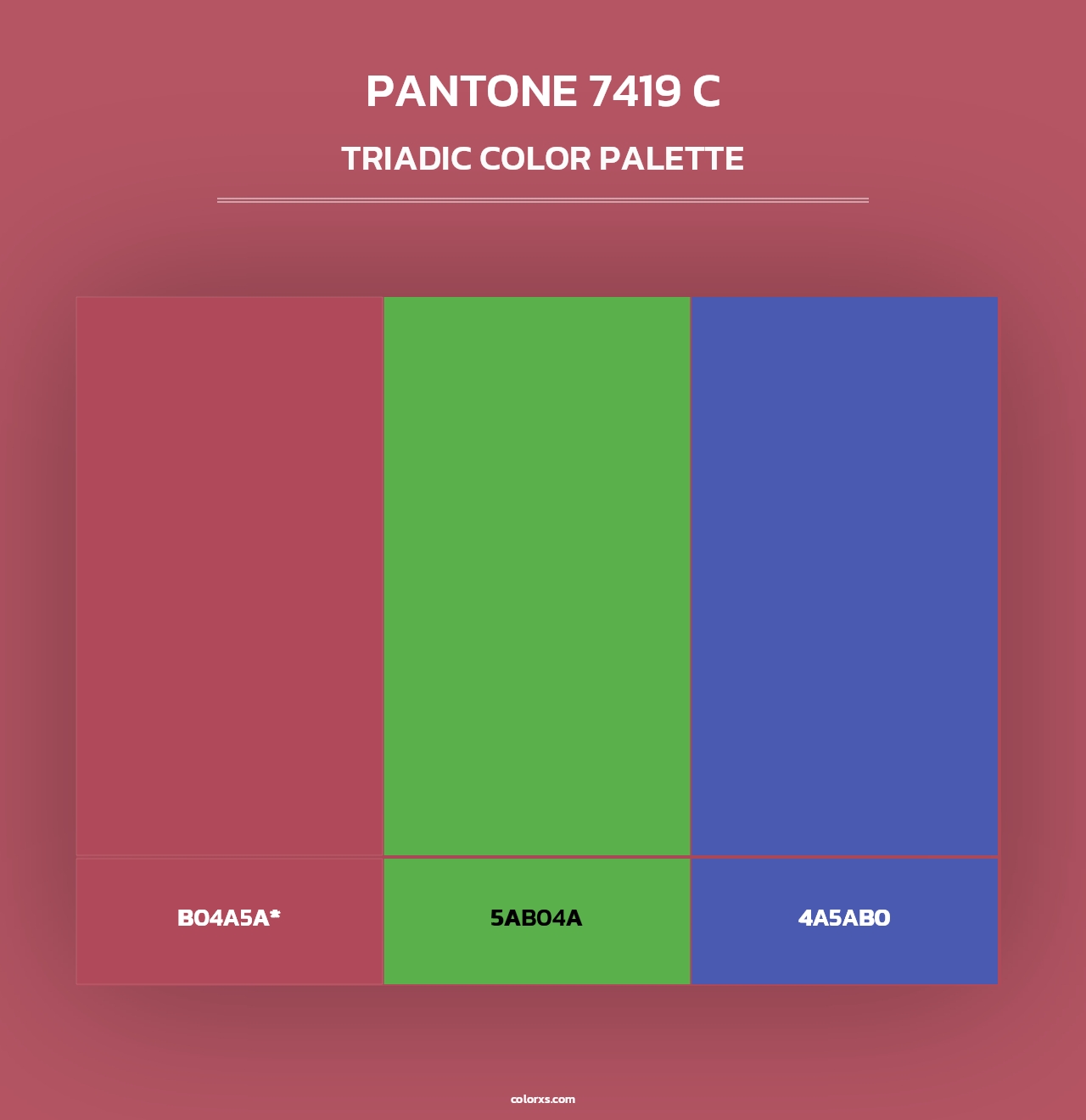 PANTONE 7419 C - Triadic Color Palette