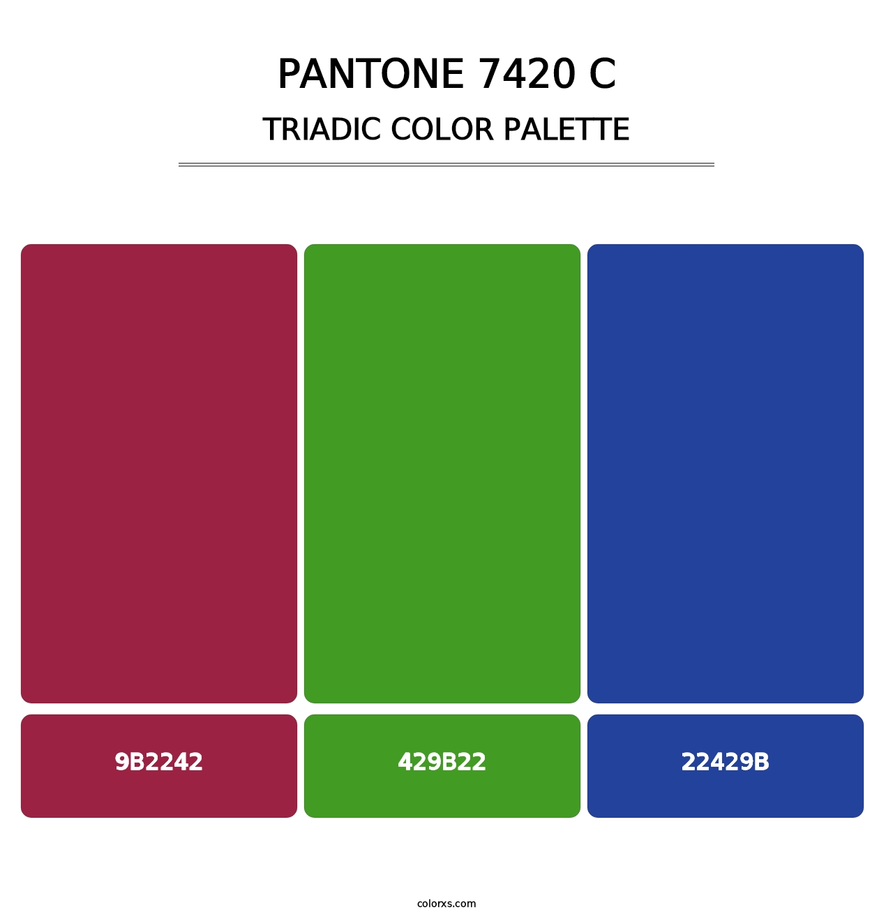 PANTONE 7420 C - Triadic Color Palette