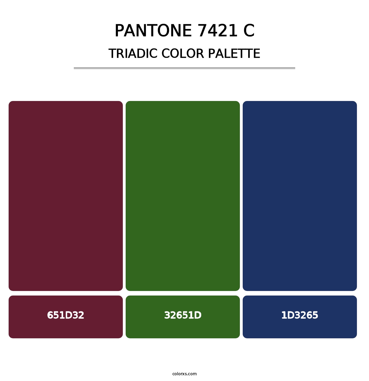 PANTONE 7421 C - Triadic Color Palette