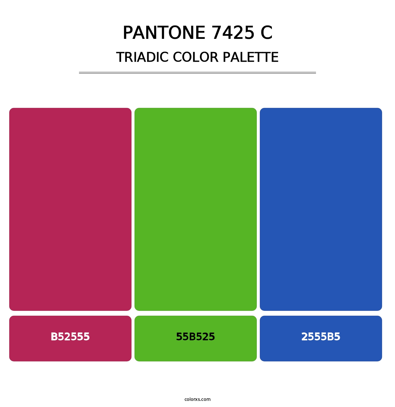 PANTONE 7425 C - Triadic Color Palette