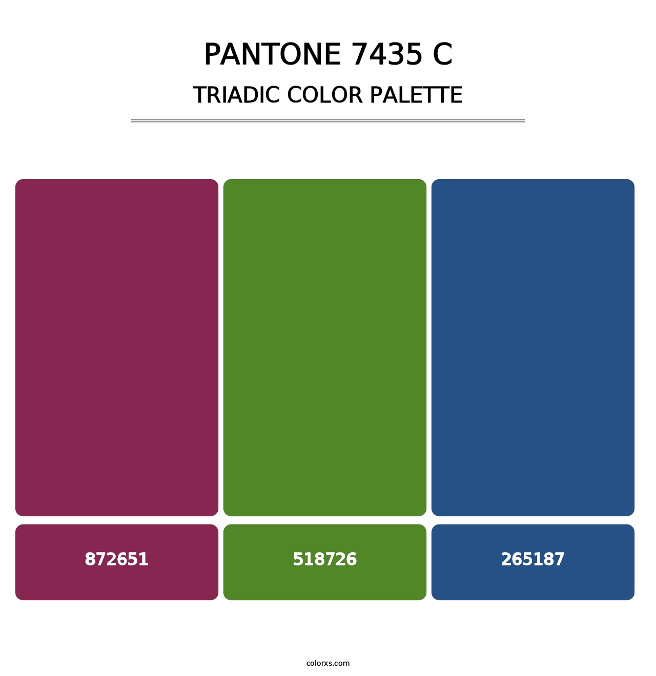 PANTONE 7435 C - Triadic Color Palette
