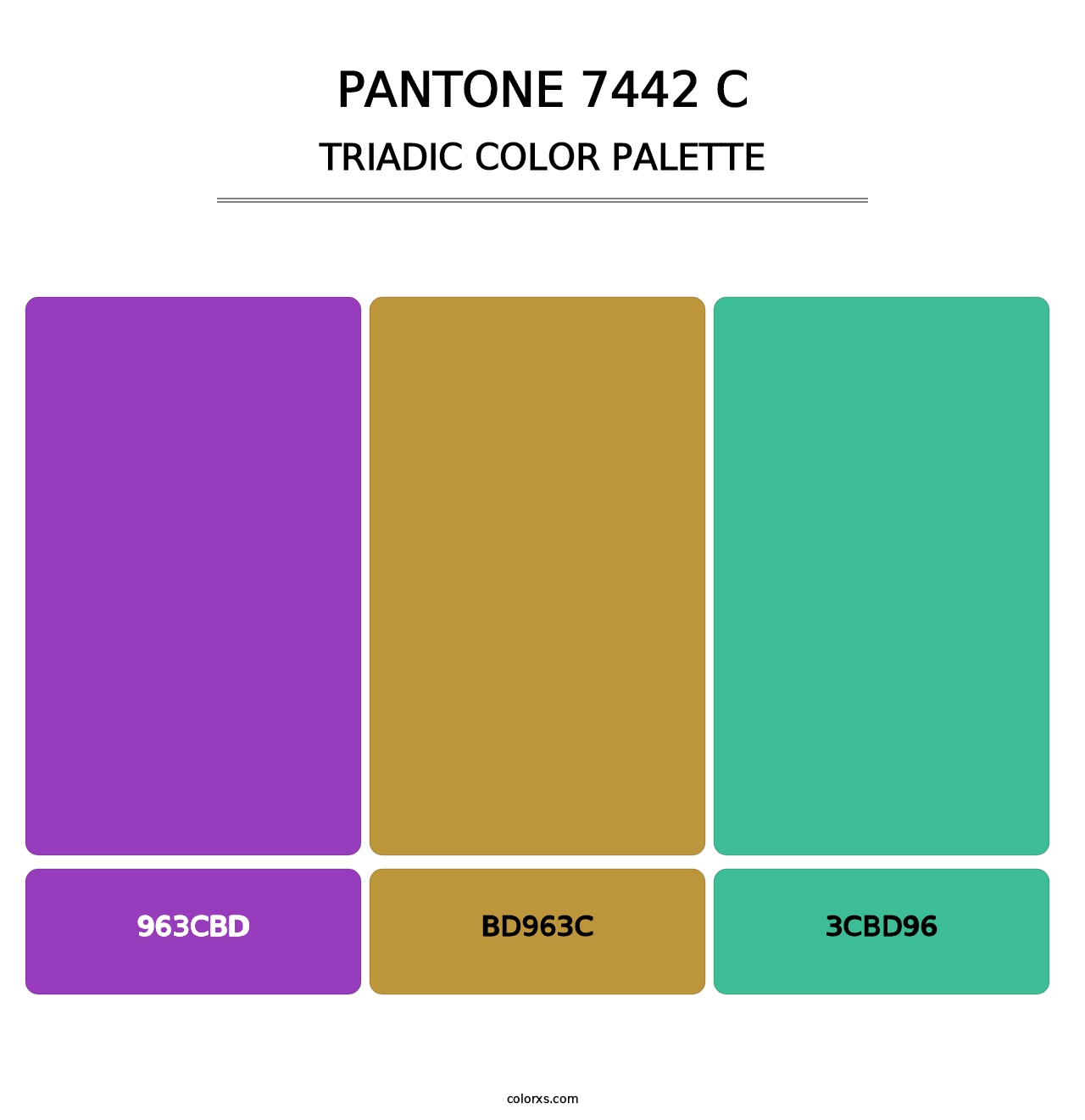 PANTONE 7442 C - Triadic Color Palette