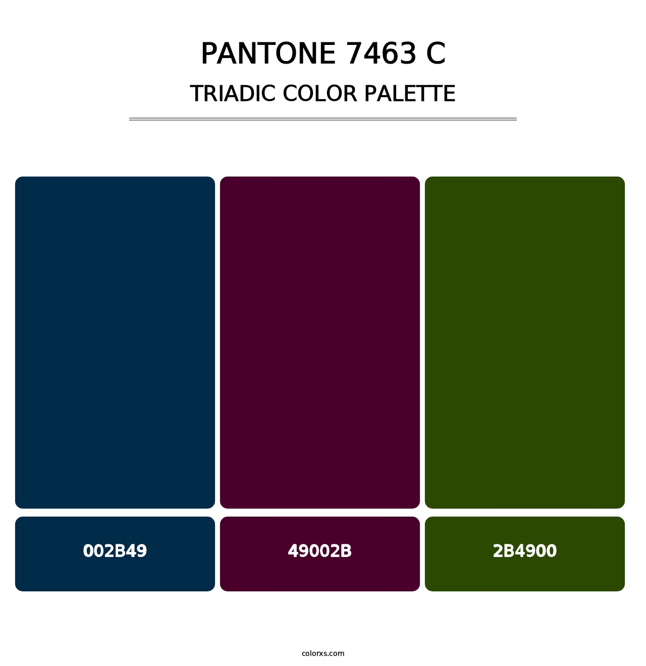 PANTONE 7463 C - Triadic Color Palette