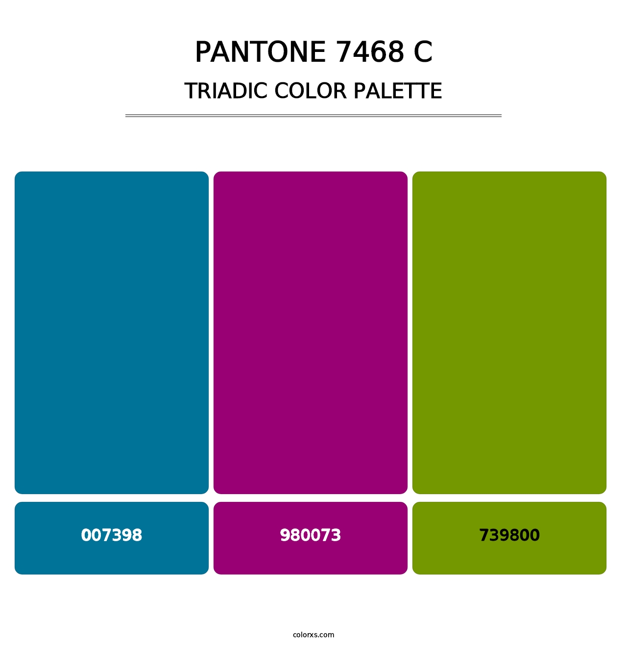 PANTONE 7468 C - Triadic Color Palette
