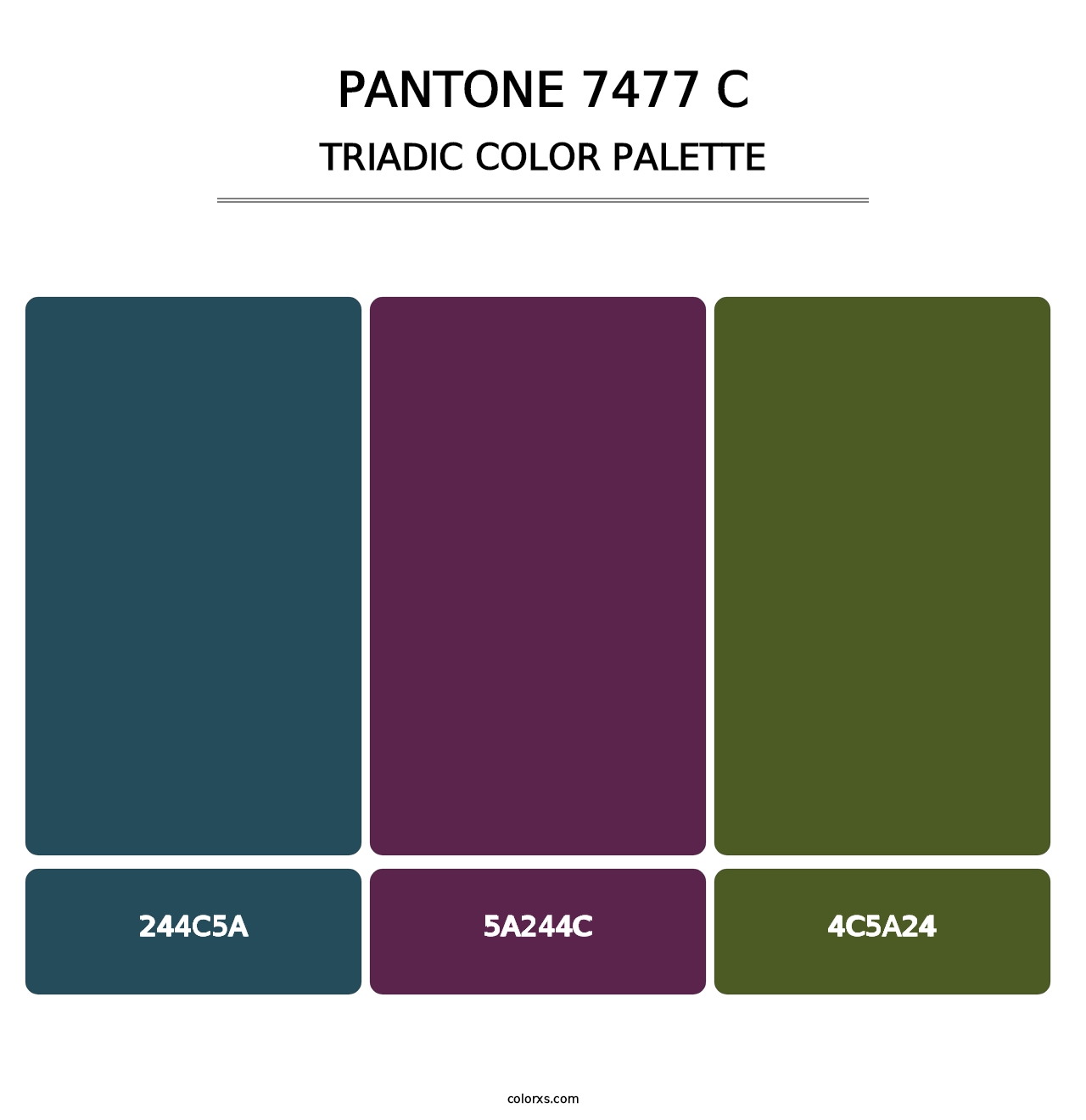 PANTONE 7477 C - Triadic Color Palette