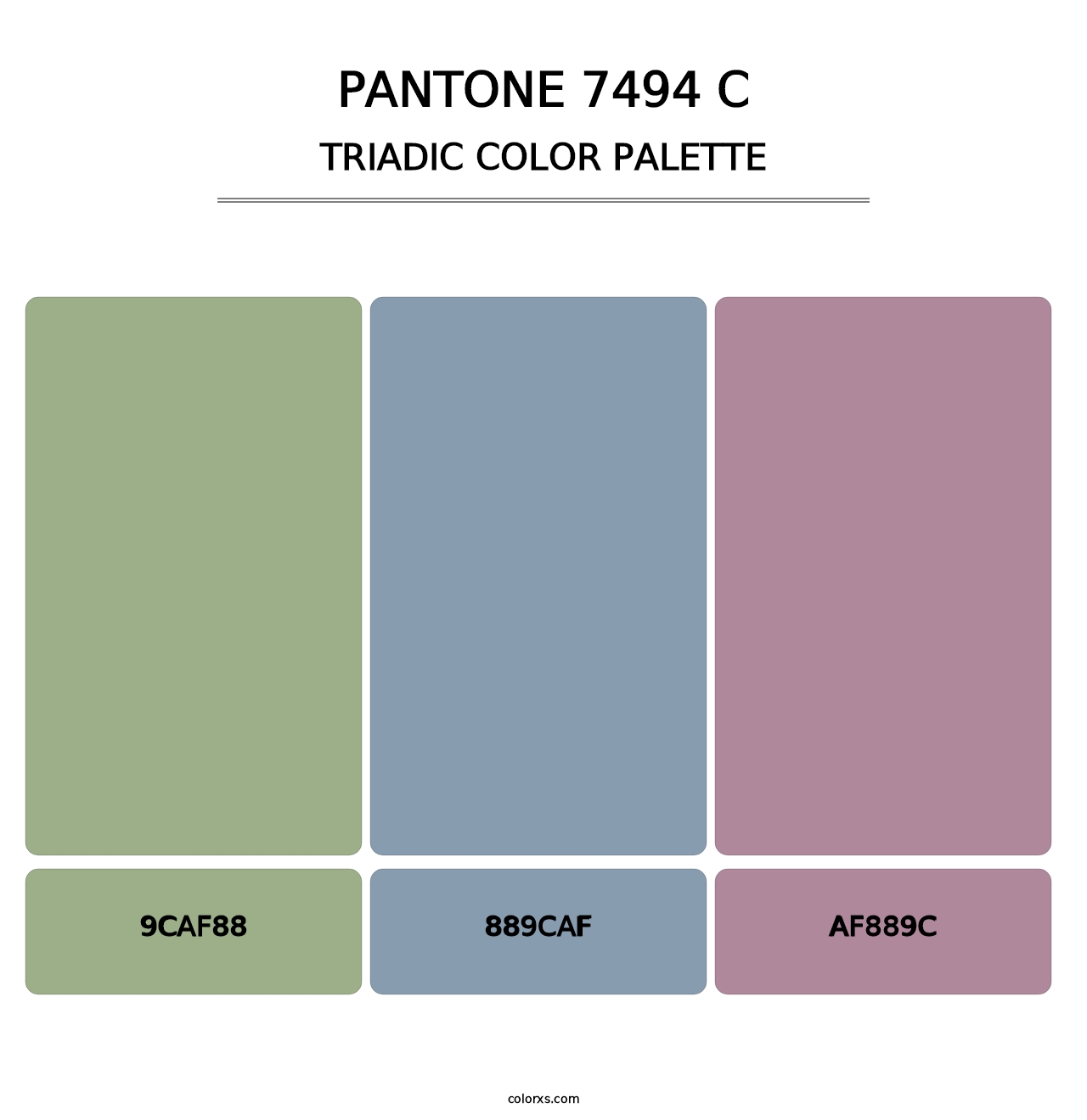 PANTONE 7494 C - Triadic Color Palette