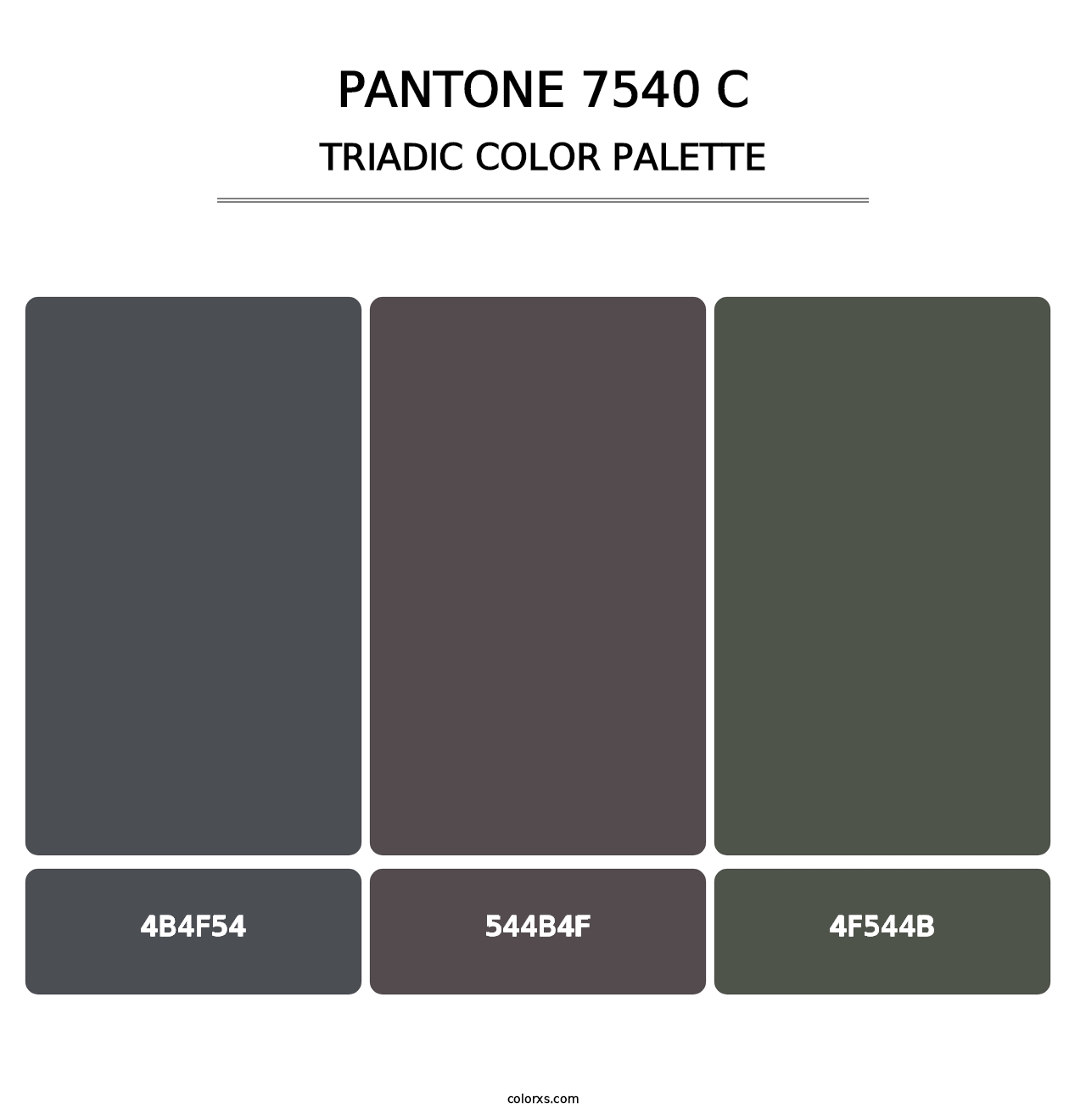 PANTONE 7540 C - Triadic Color Palette