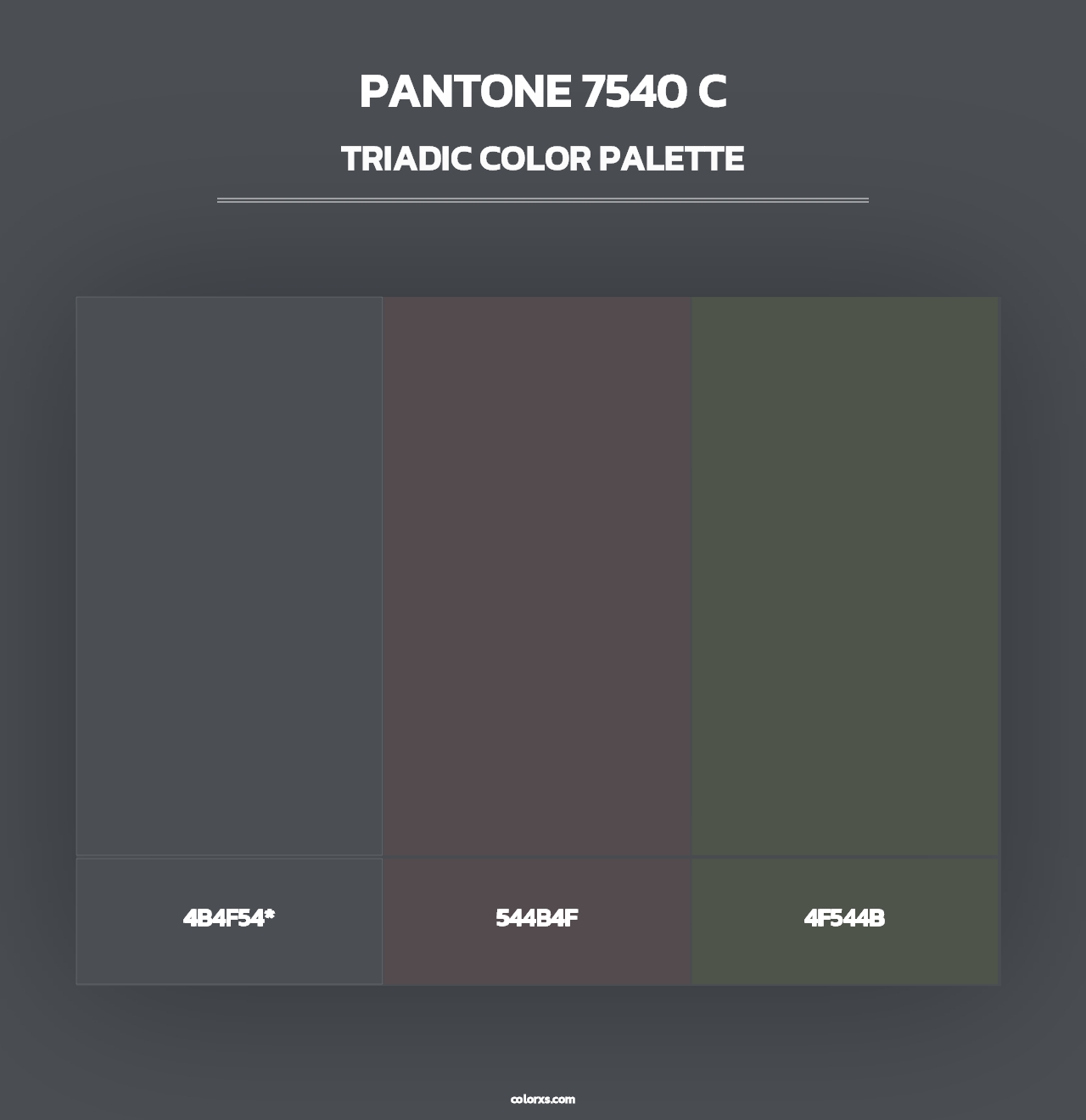 PANTONE 7540 C - Triadic Color Palette