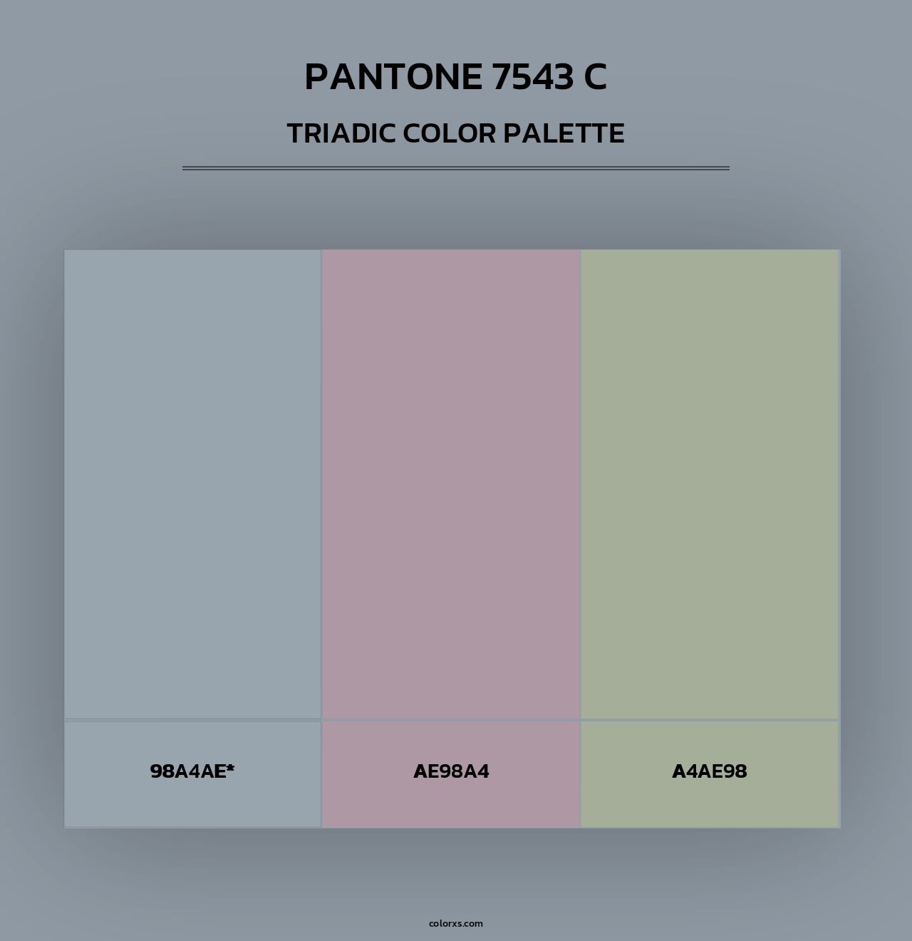 PANTONE 7543 C - Triadic Color Palette
