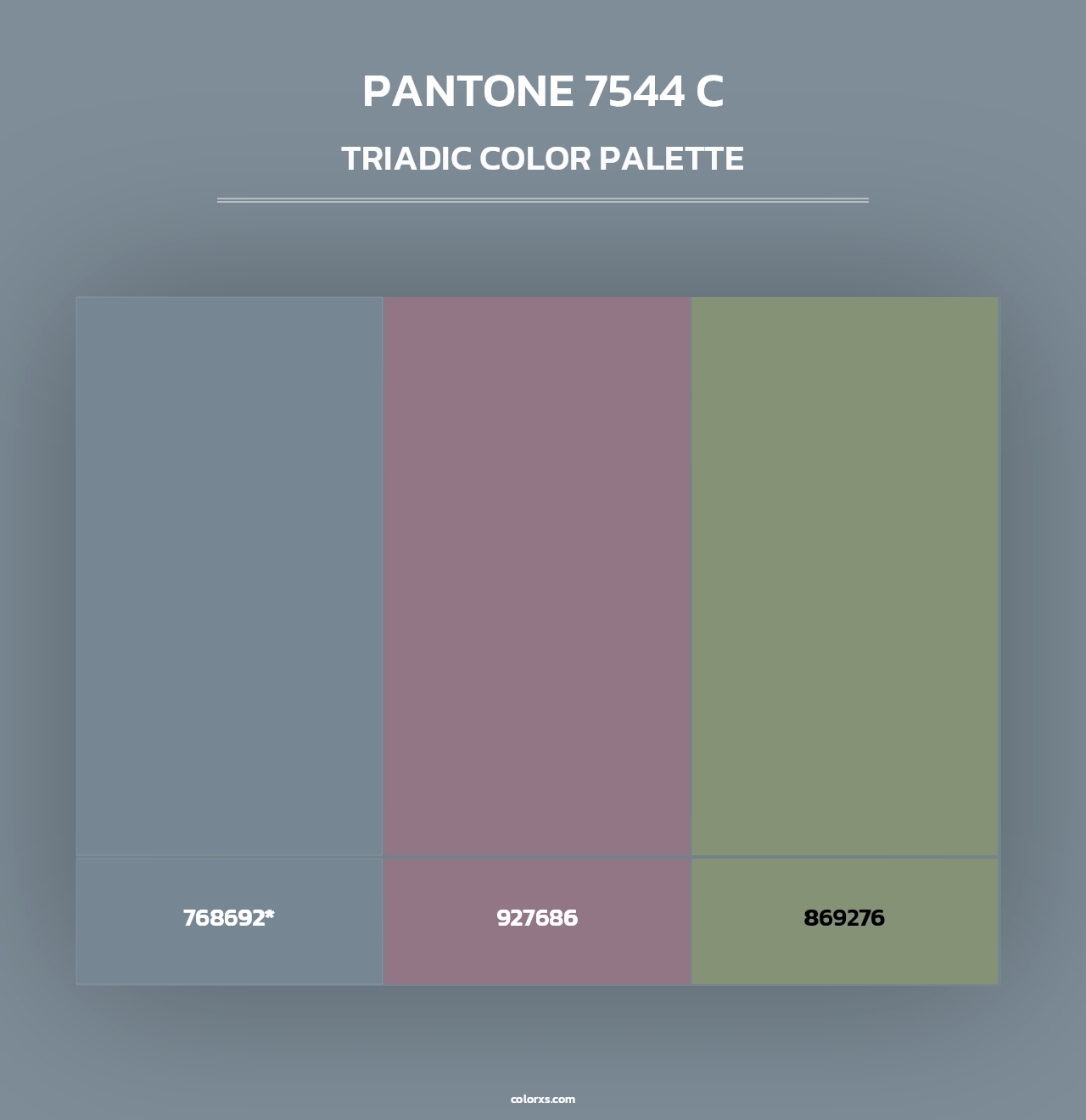 PANTONE 7544 C - Triadic Color Palette