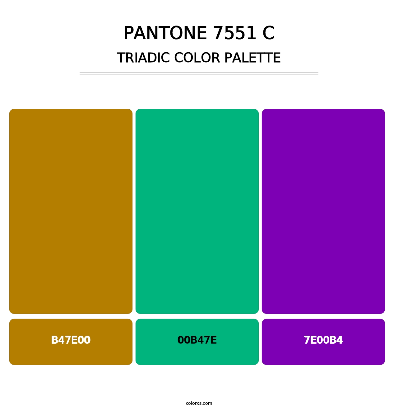 PANTONE 7551 C - Triadic Color Palette