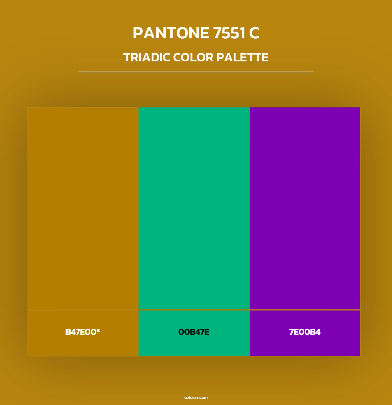 PANTONE 7551 C - Triadic Color Palette