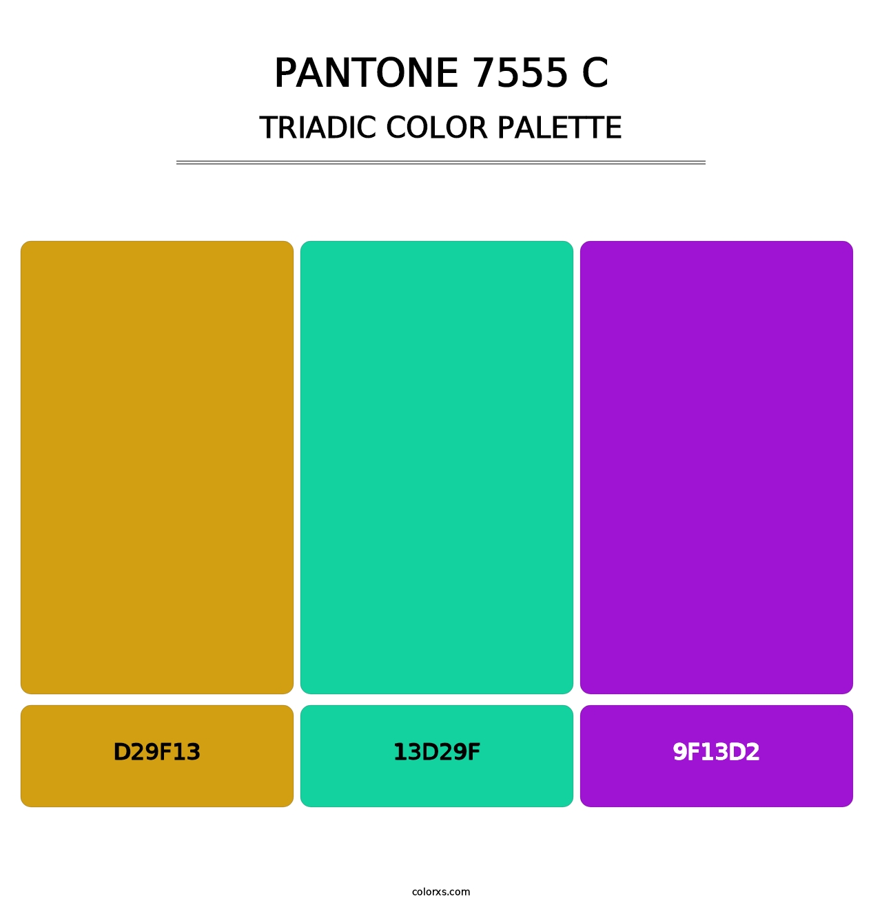PANTONE 7555 C - Triadic Color Palette