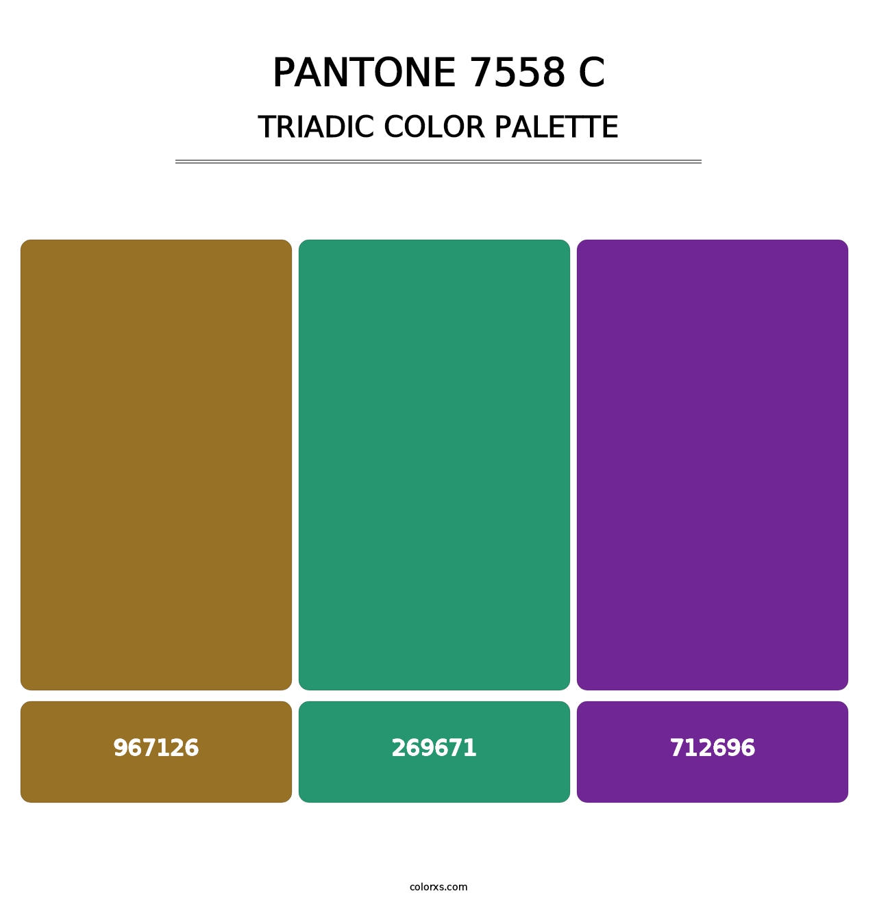 PANTONE 7558 C - Triadic Color Palette