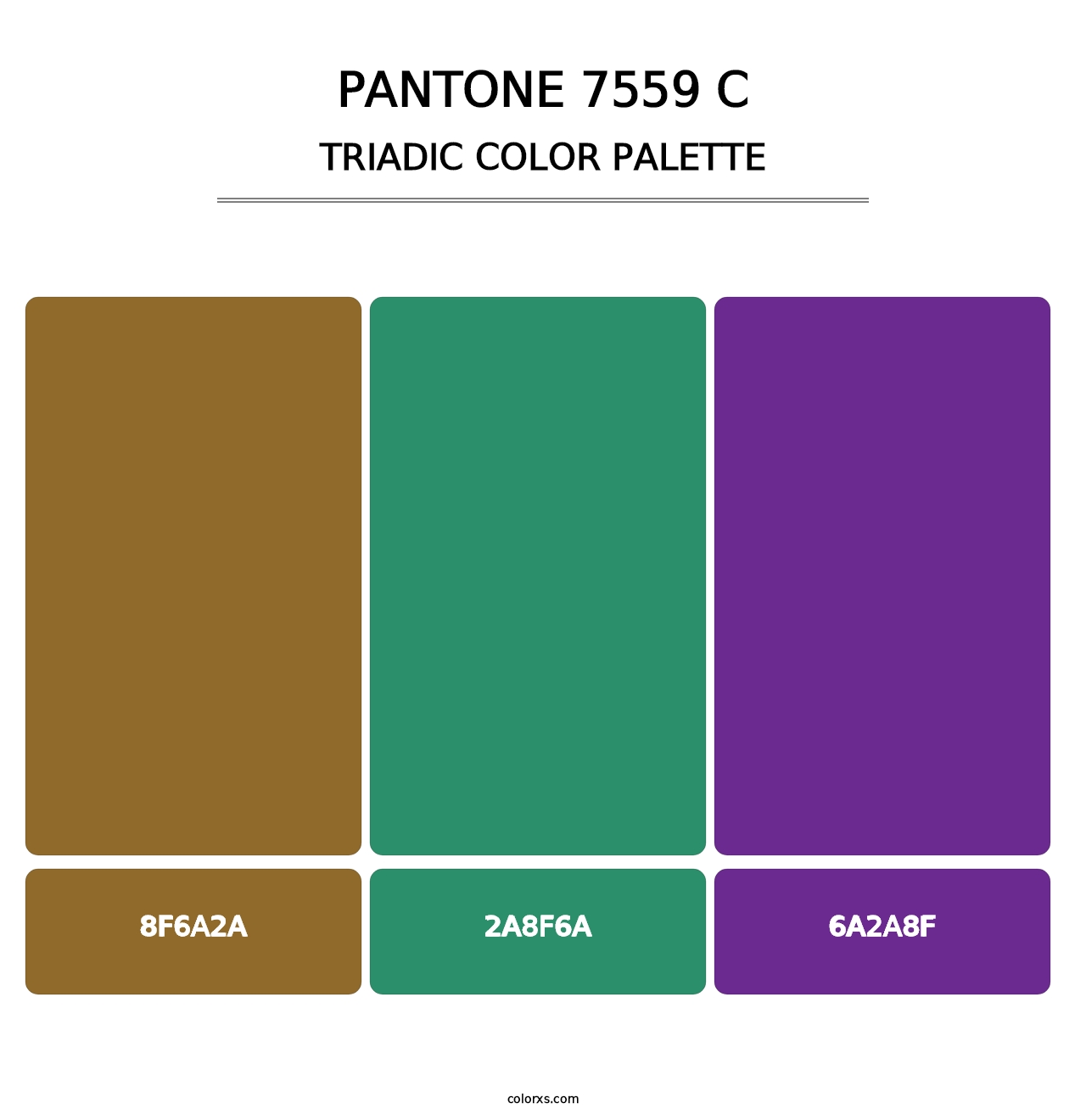 PANTONE 7559 C - Triadic Color Palette