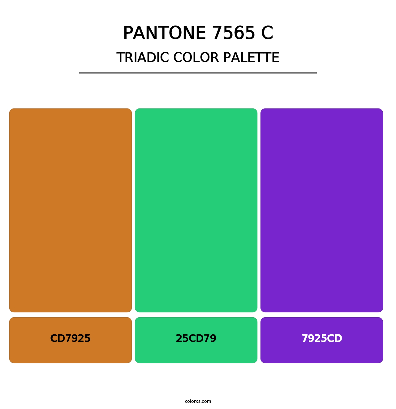 PANTONE 7565 C - Triadic Color Palette