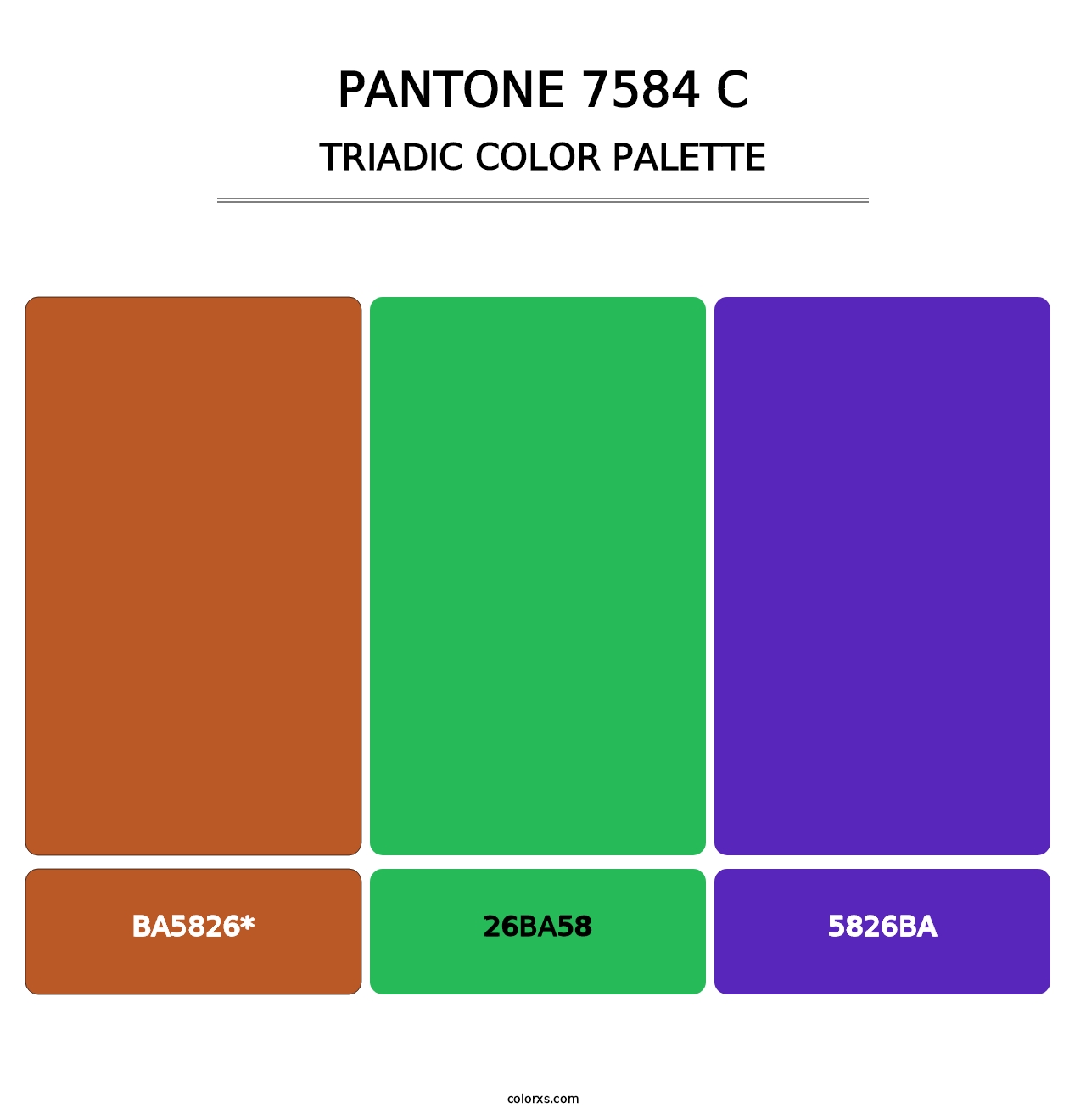 PANTONE 7584 C - Triadic Color Palette