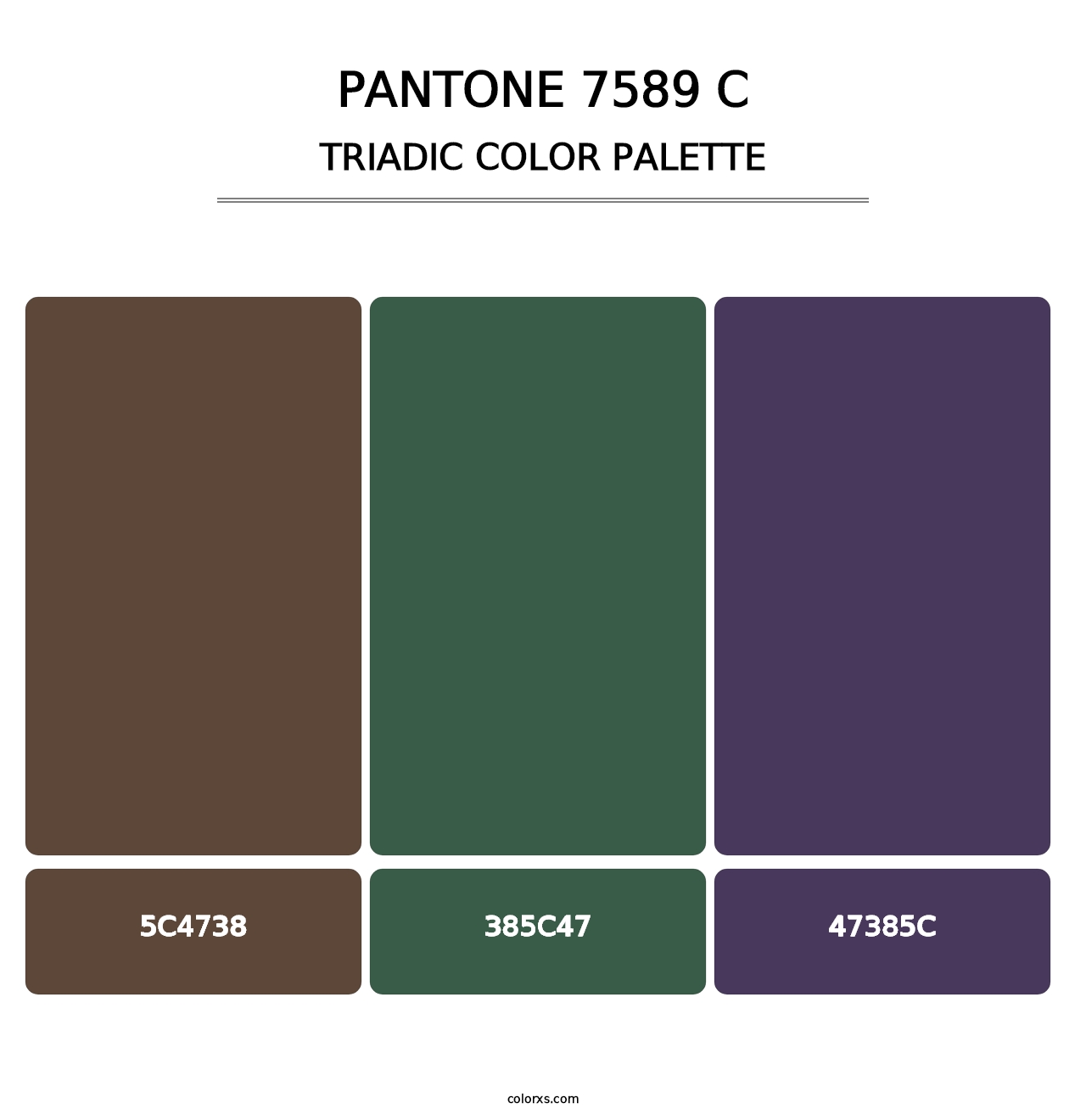 PANTONE 7589 C - Triadic Color Palette