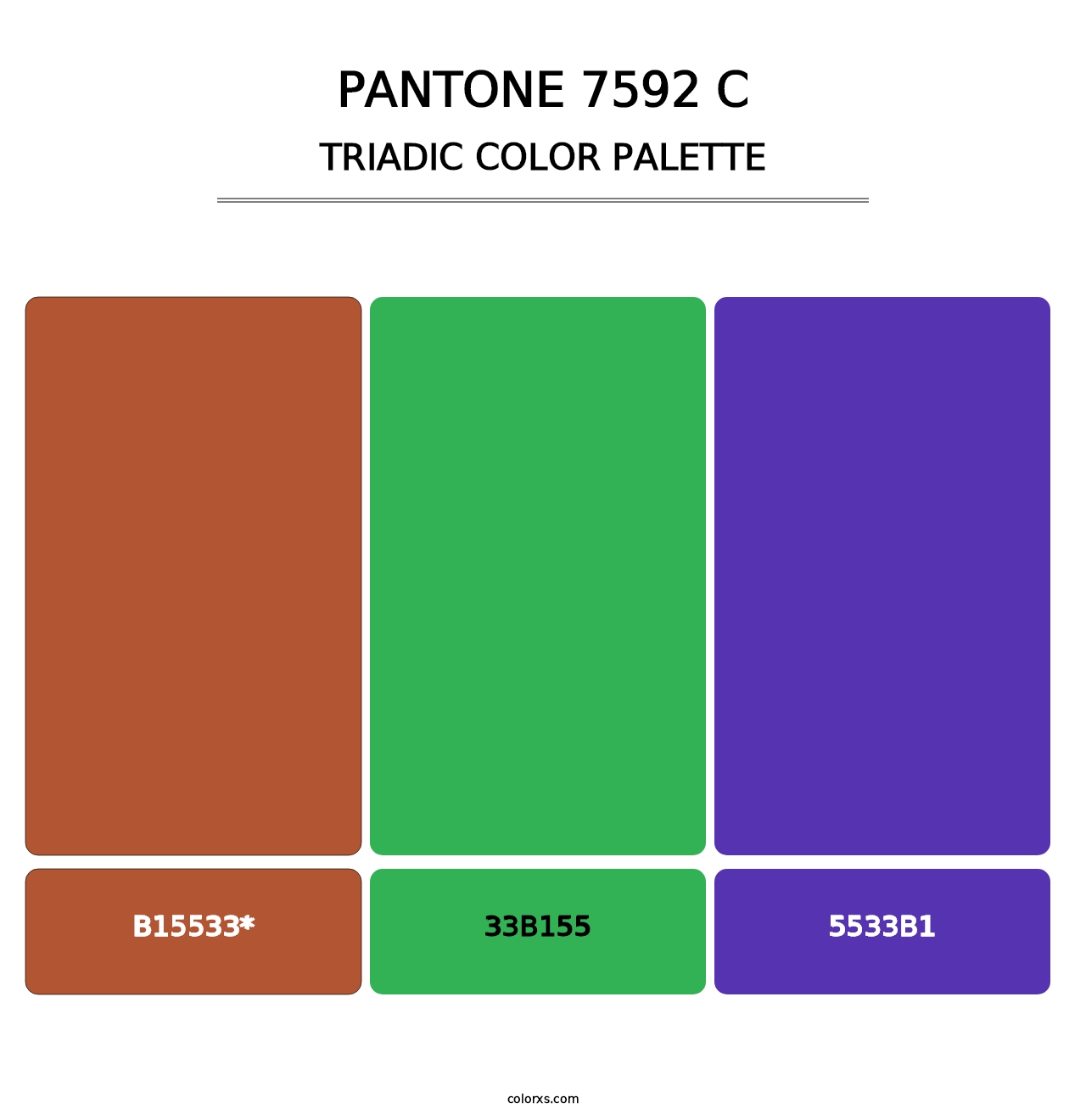 PANTONE 7592 C - Triadic Color Palette