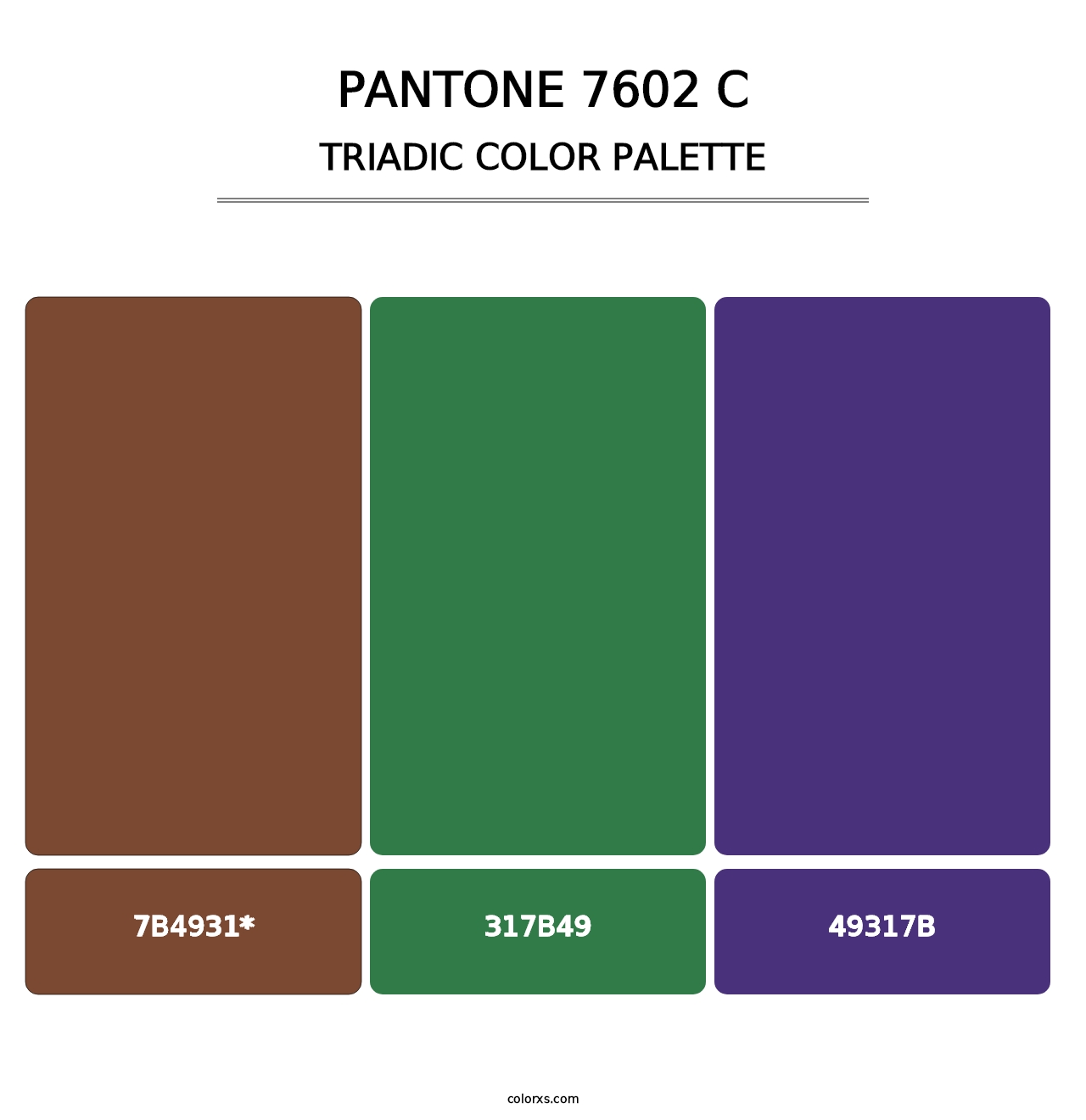 PANTONE 7602 C - Triadic Color Palette