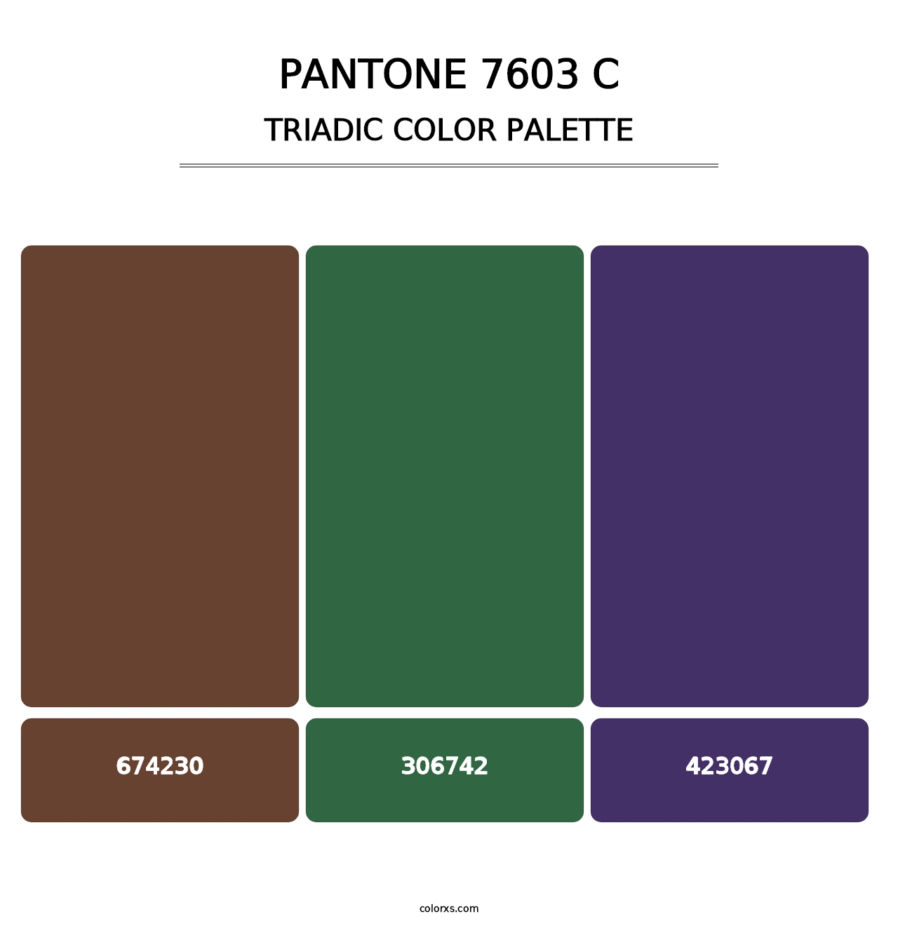 PANTONE 7603 C - Triadic Color Palette