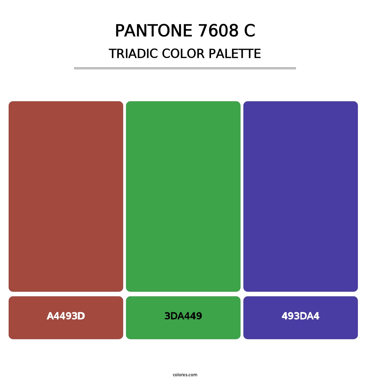 PANTONE 7608 C - Triadic Color Palette