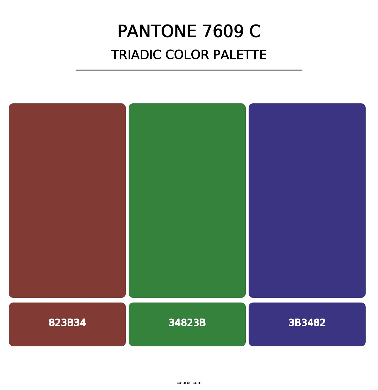 PANTONE 7609 C - Triadic Color Palette