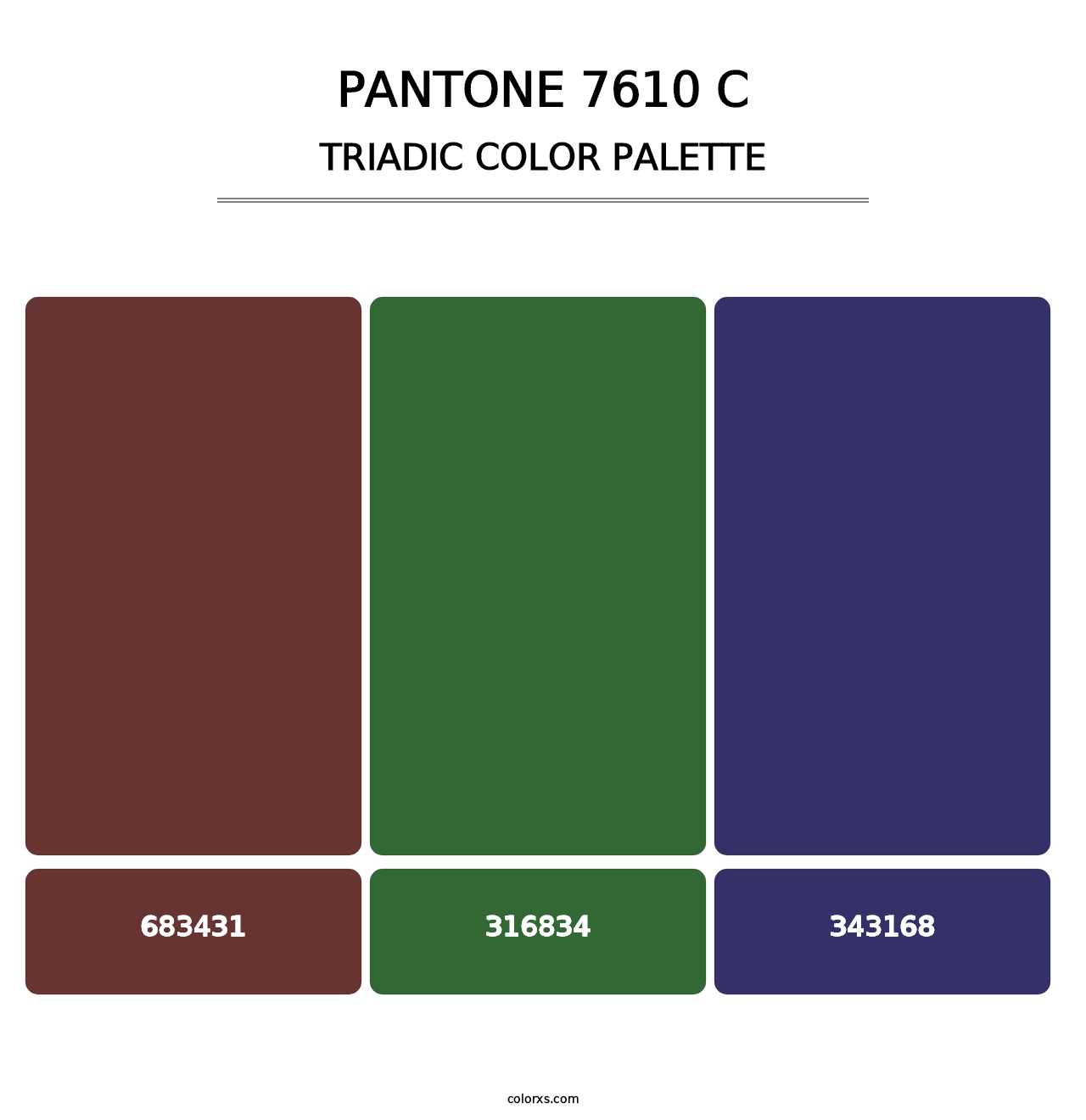 PANTONE 7610 C - Triadic Color Palette