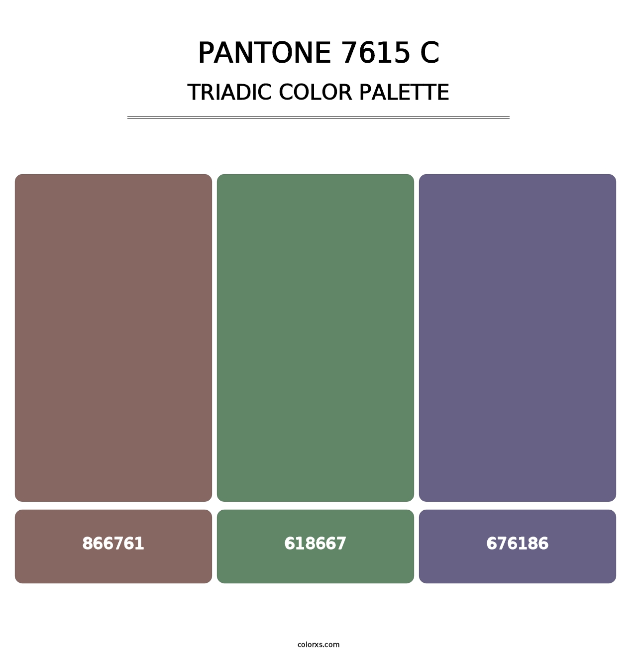 PANTONE 7615 C - Triadic Color Palette