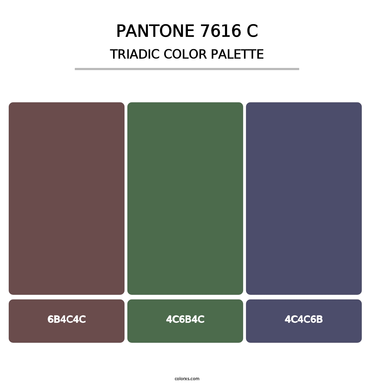 PANTONE 7616 C - Triadic Color Palette
