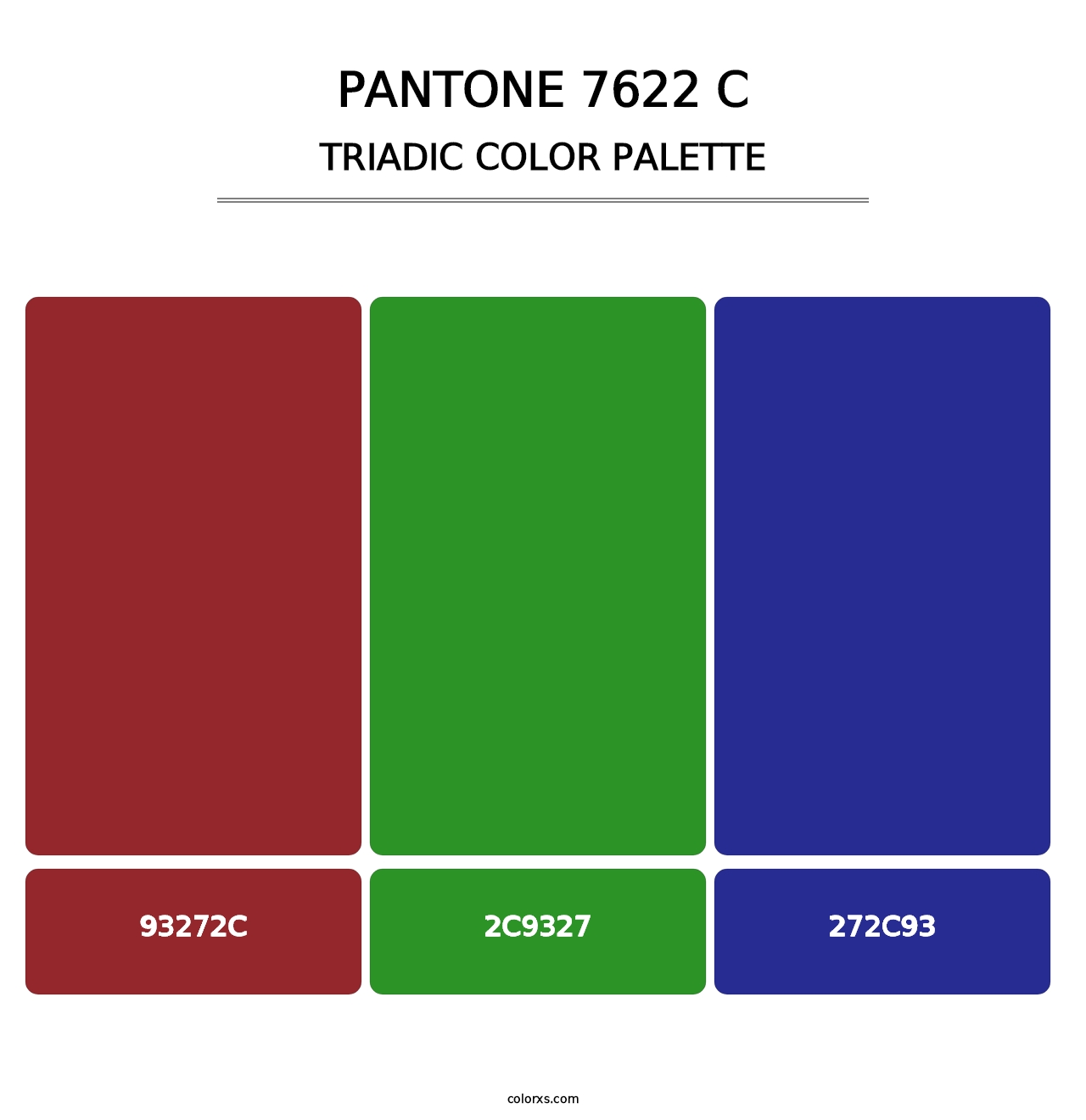 PANTONE 7622 C - Triadic Color Palette