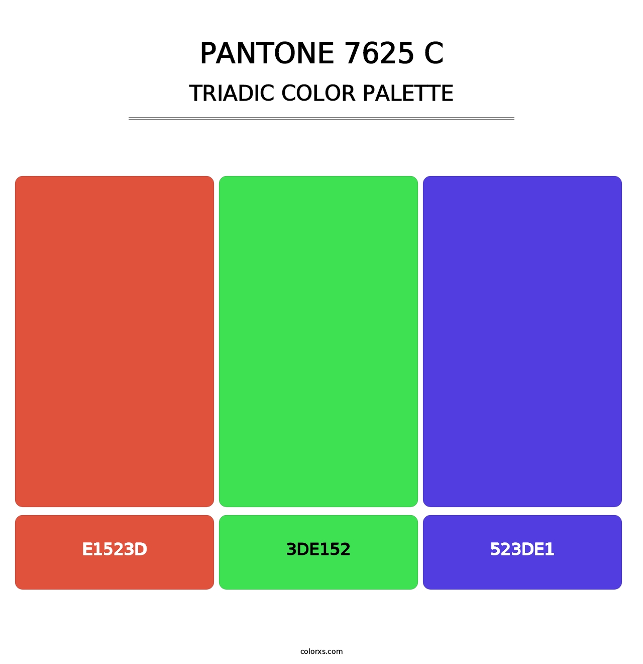 PANTONE 7625 C - Triadic Color Palette