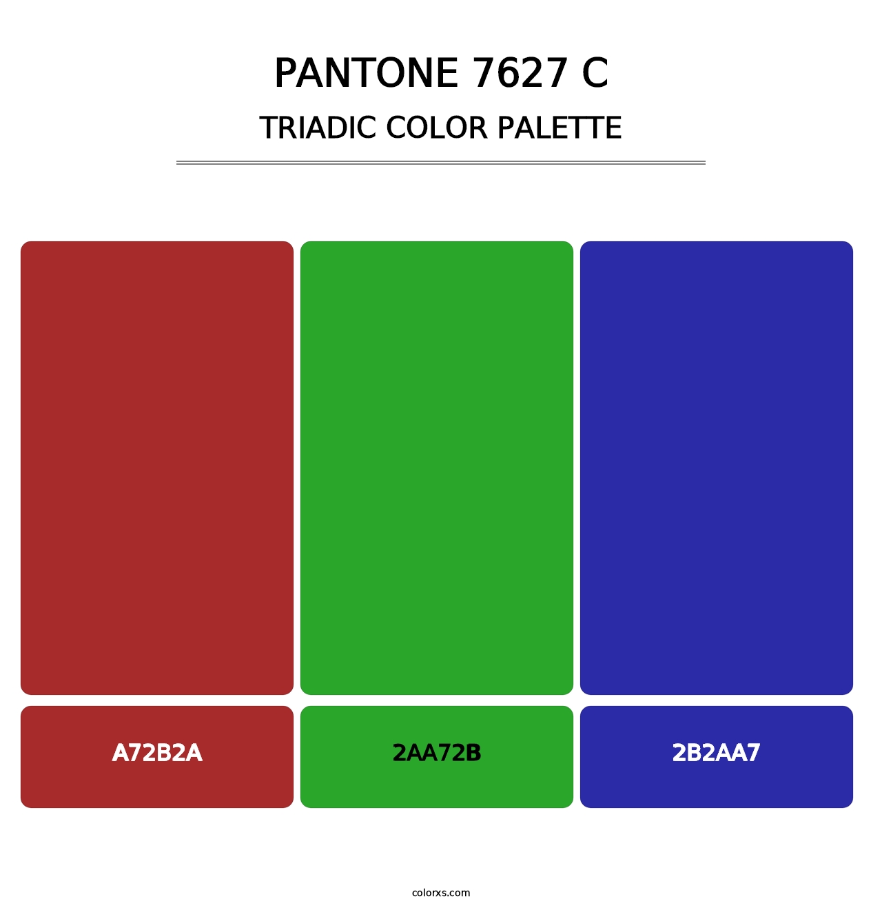 PANTONE 7627 C - Triadic Color Palette