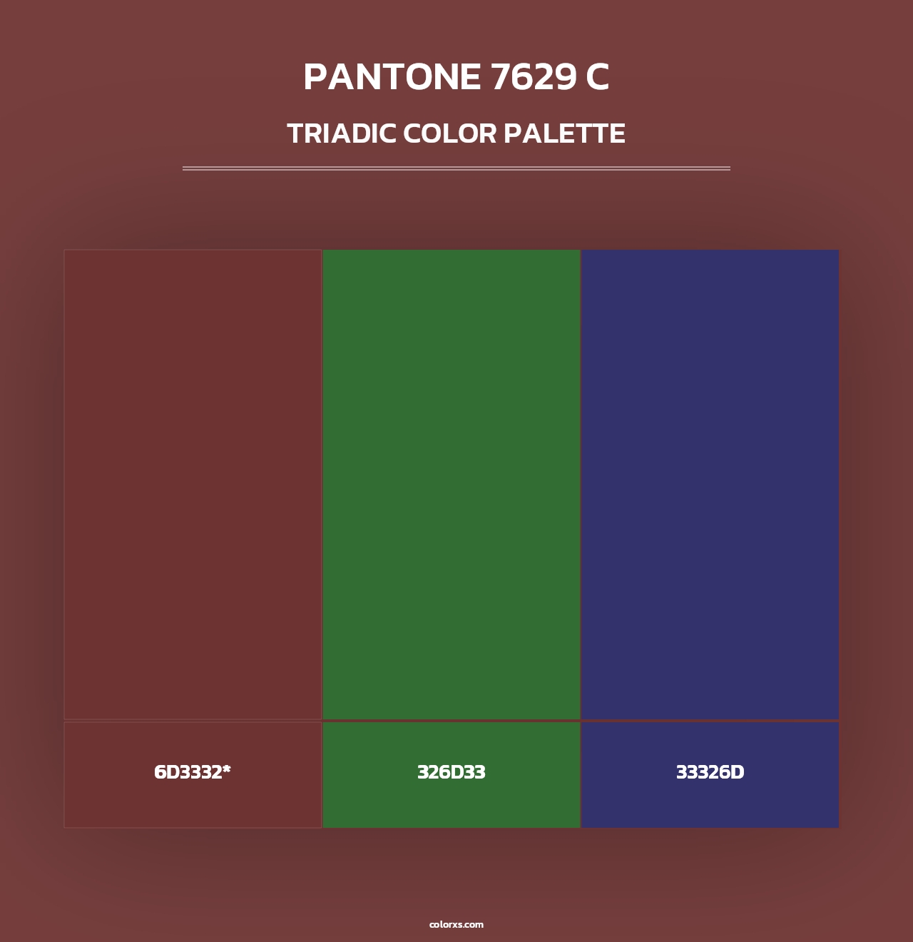 PANTONE 7629 C - Triadic Color Palette