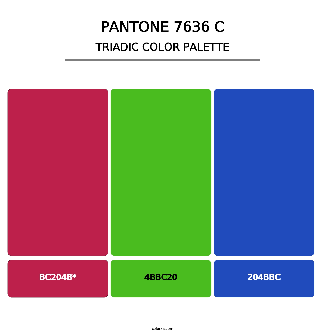 PANTONE 7636 C - Triadic Color Palette