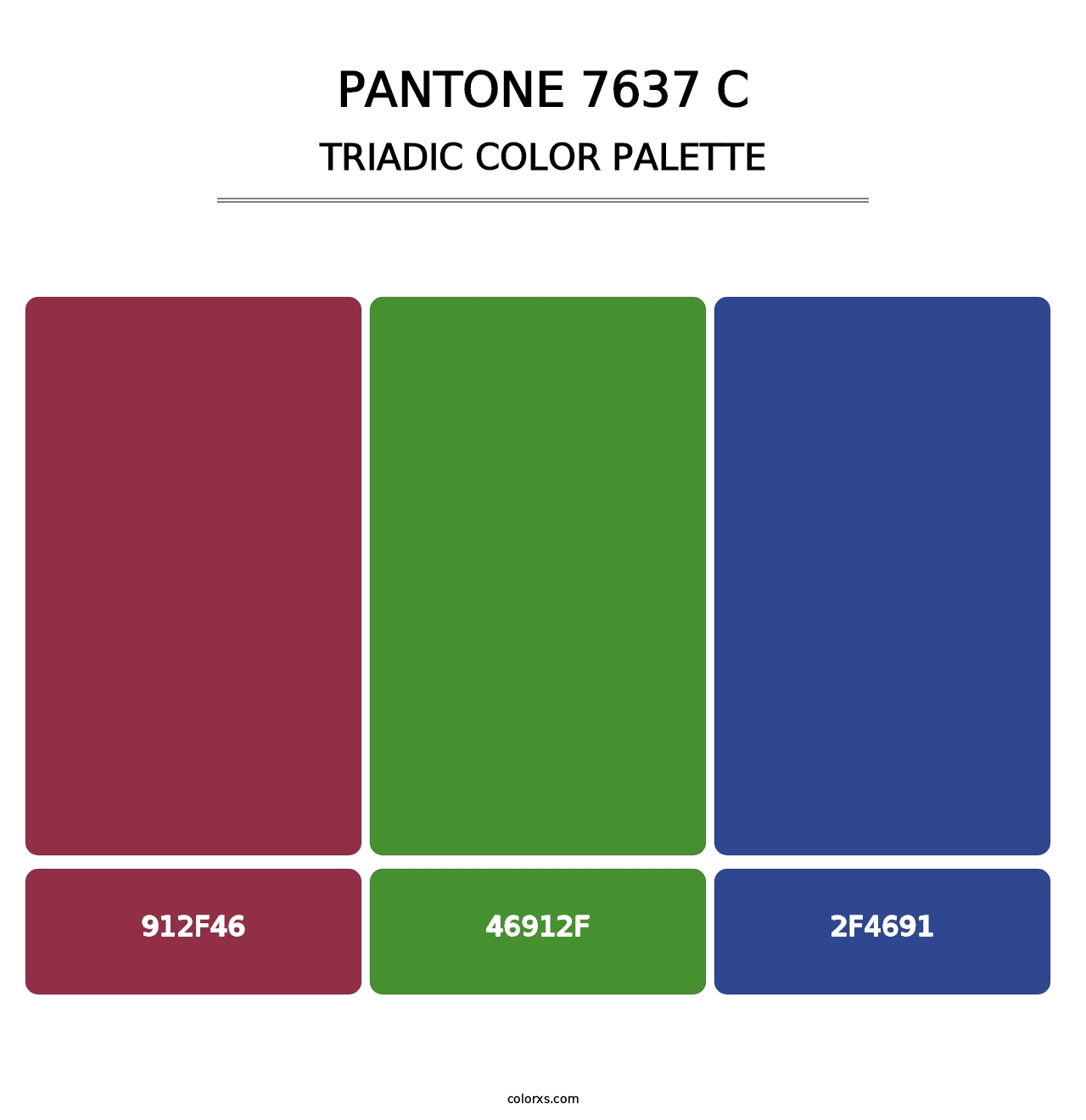 PANTONE 7637 C - Triadic Color Palette