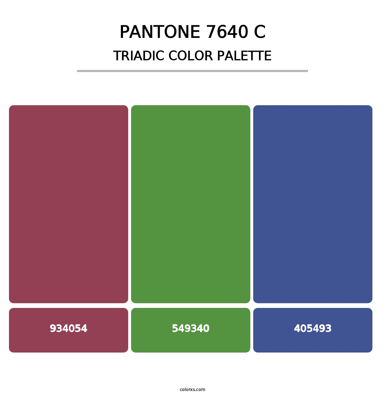 PANTONE 7640 C - Triadic Color Palette