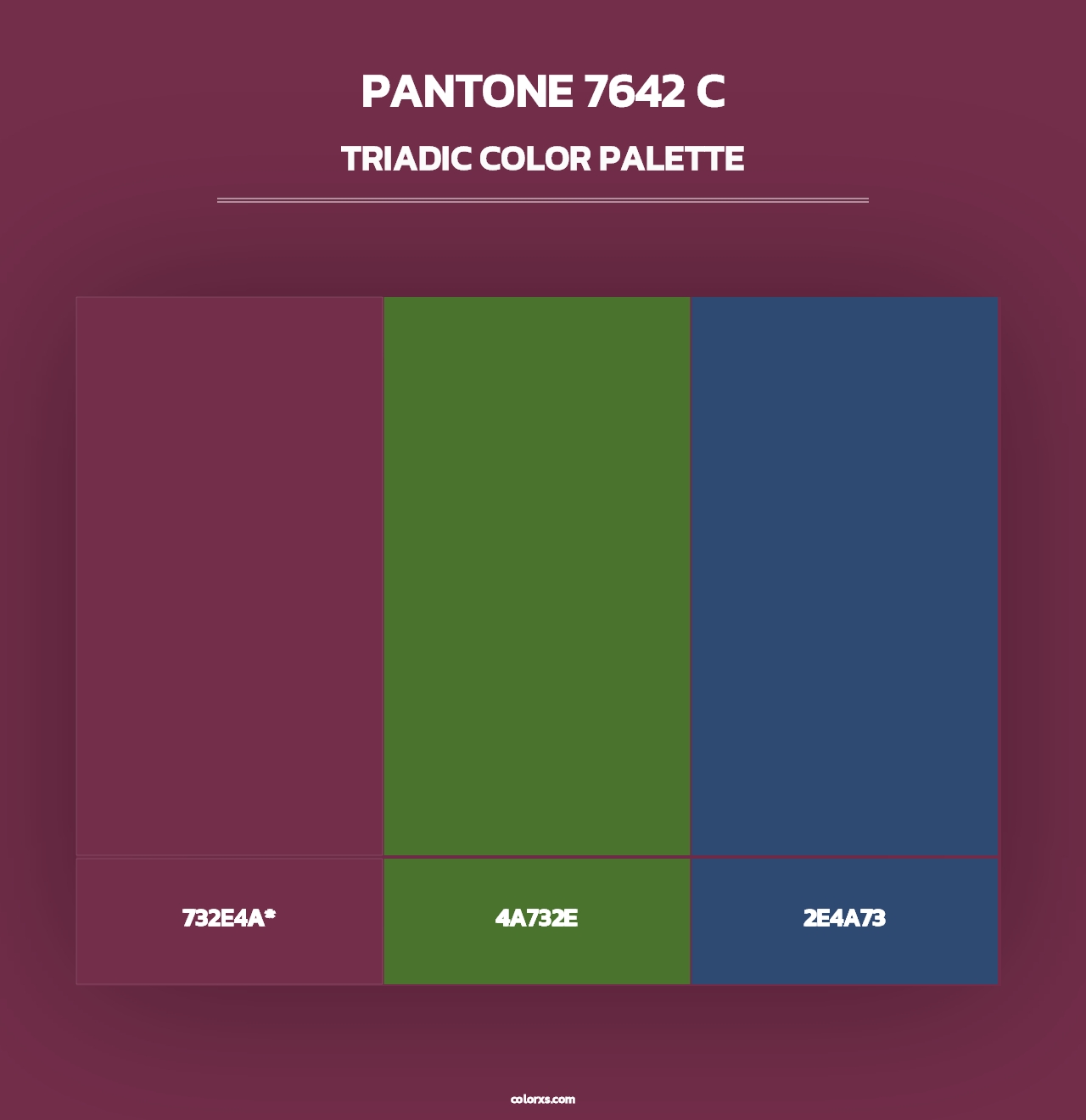 PANTONE 7642 C - Triadic Color Palette