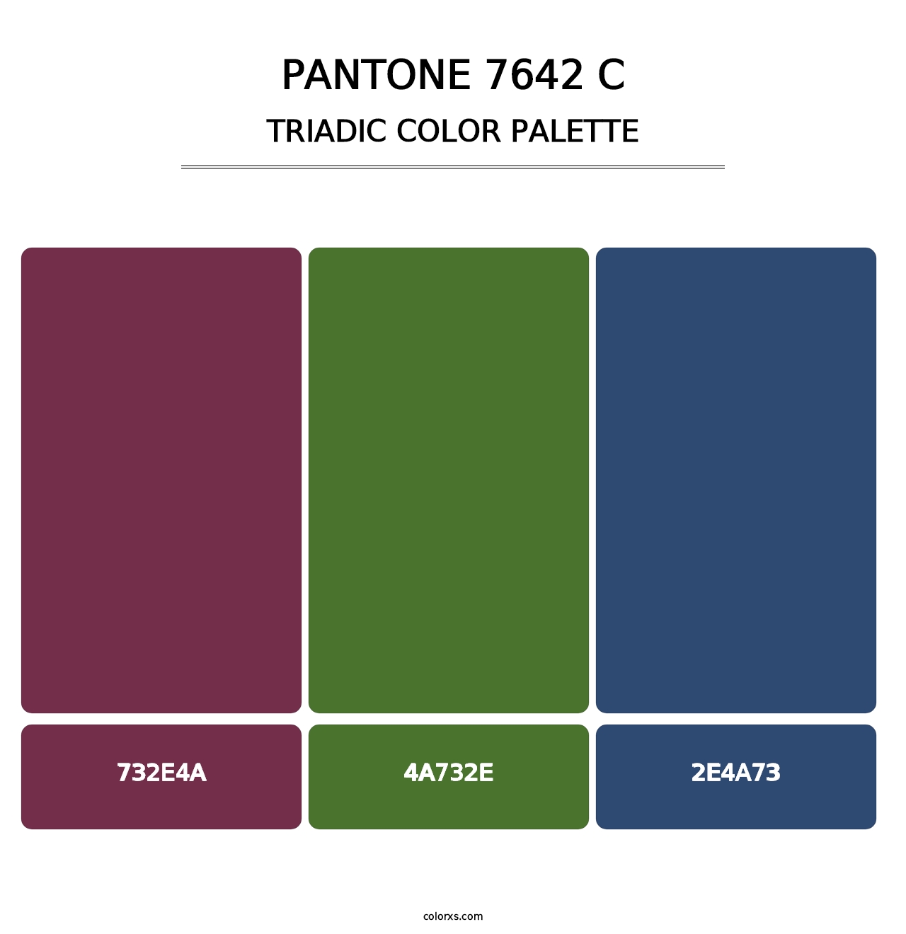 PANTONE 7642 C - Triadic Color Palette