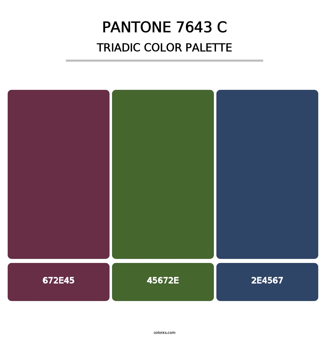 PANTONE 7643 C - Triadic Color Palette