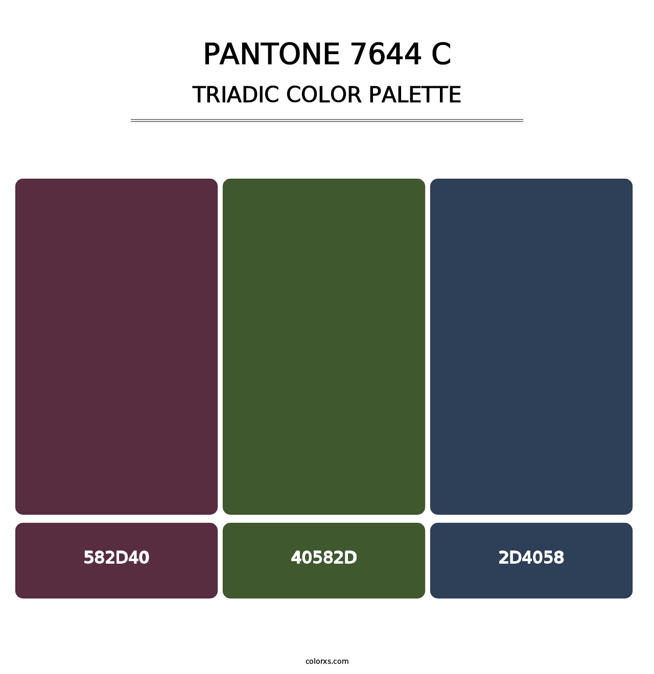 PANTONE 7644 C - Triadic Color Palette