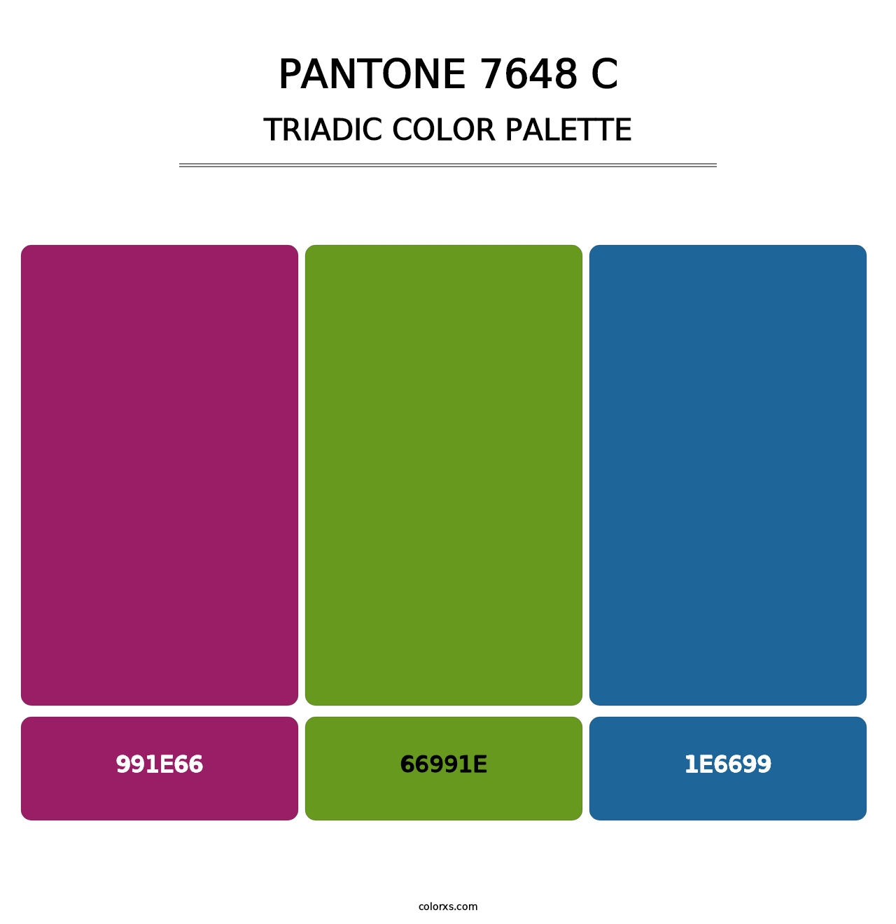 PANTONE 7648 C - Triadic Color Palette