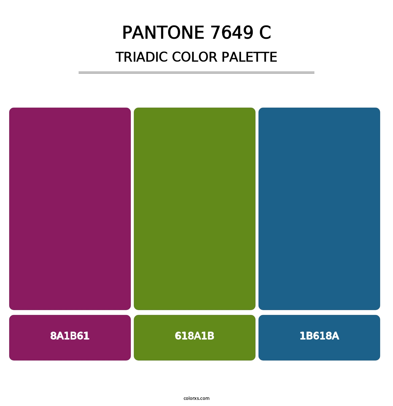 PANTONE 7649 C - Triadic Color Palette