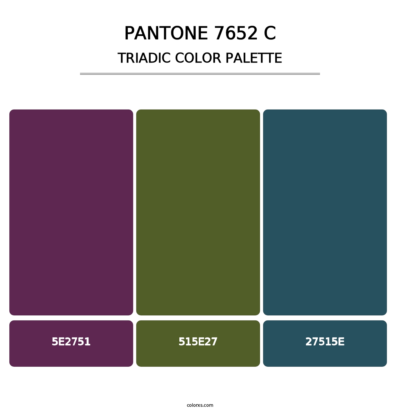 PANTONE 7652 C - Triadic Color Palette
