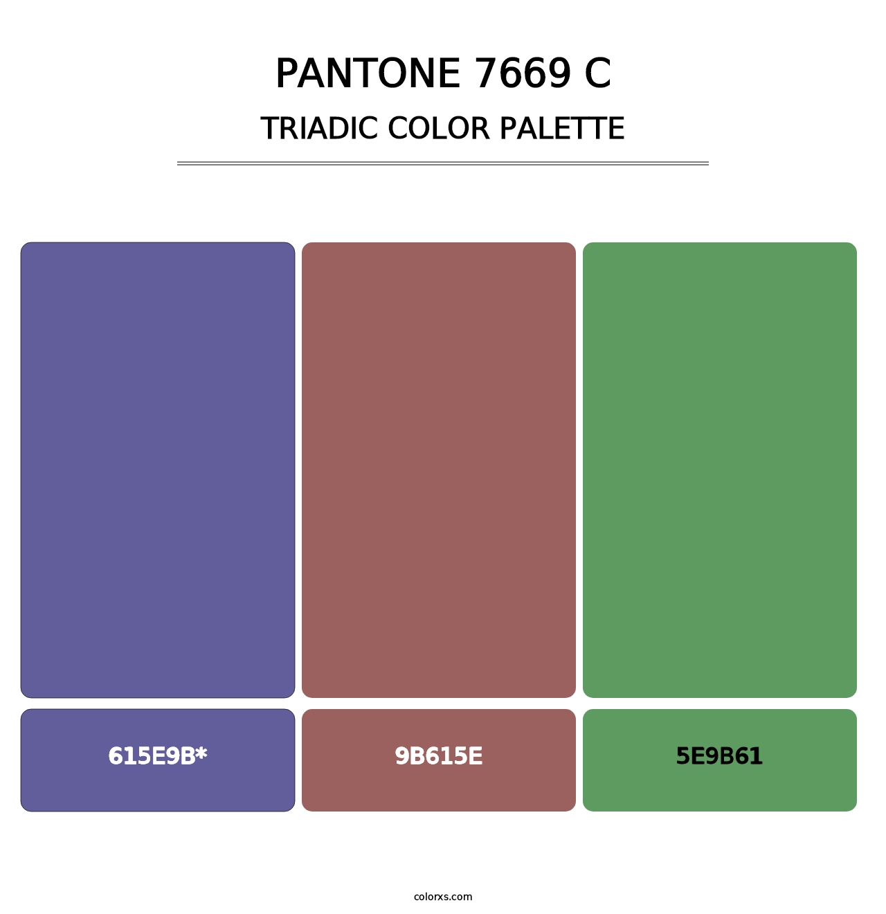 PANTONE 7669 C - Triadic Color Palette